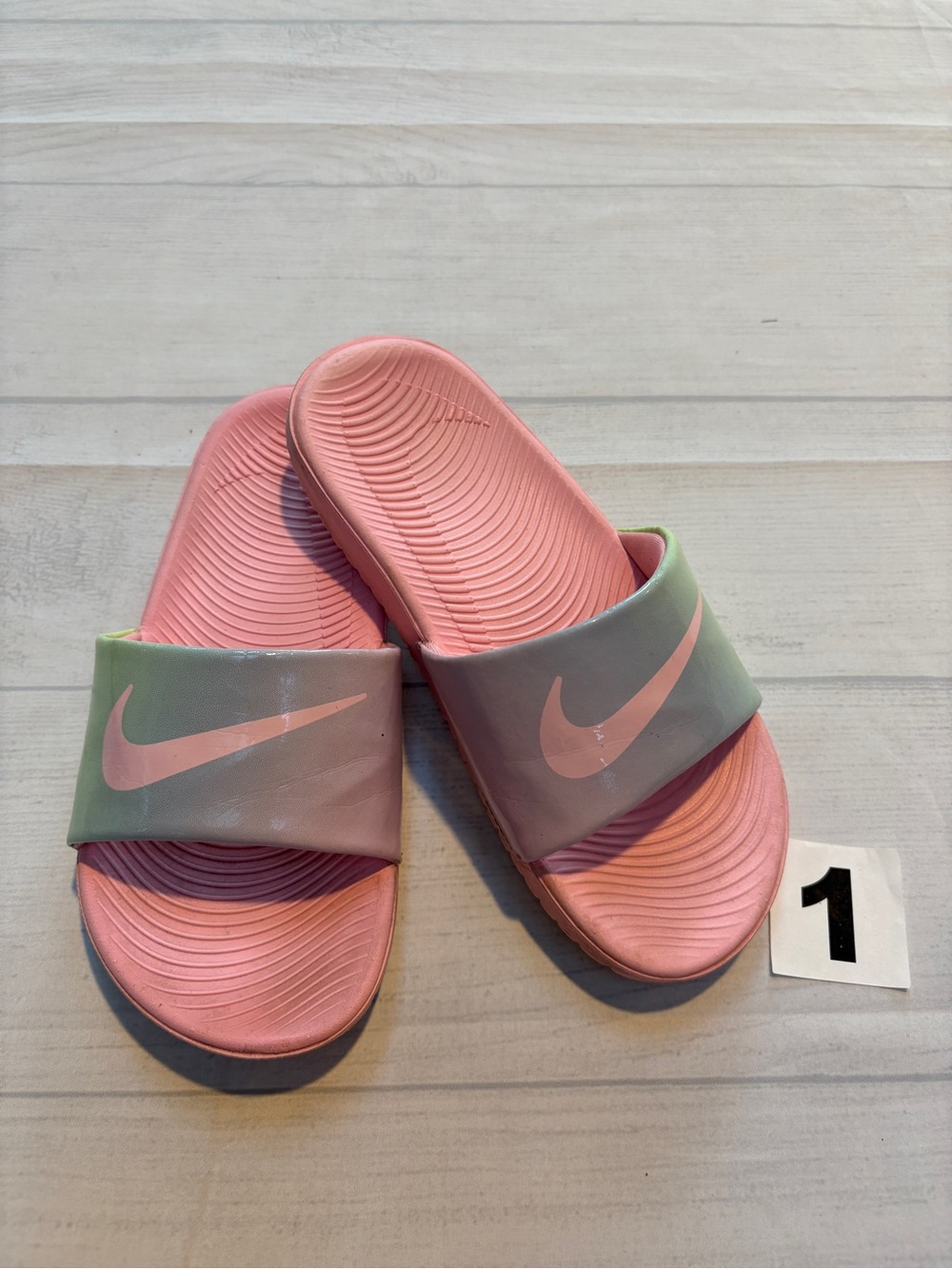 Nike Pink Slide Sandals with Mint Strap